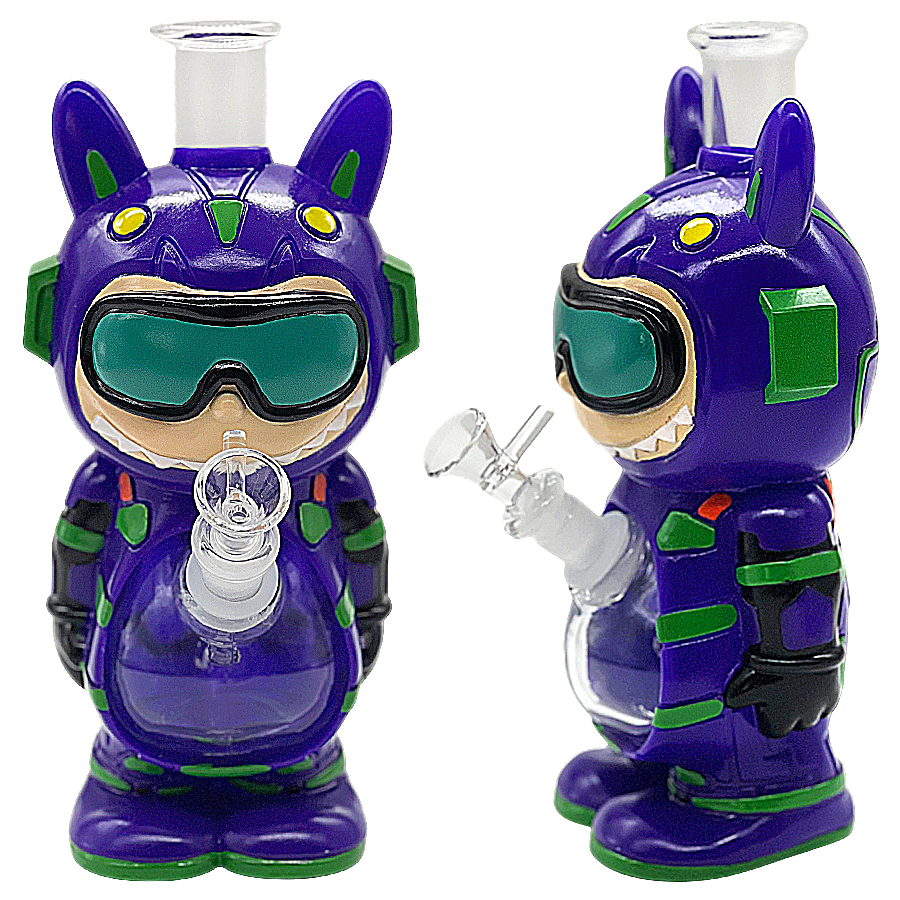 Labubu With Machine Silicone Waterpipe (H541) | 9.3 inches | Assorted Colors product image